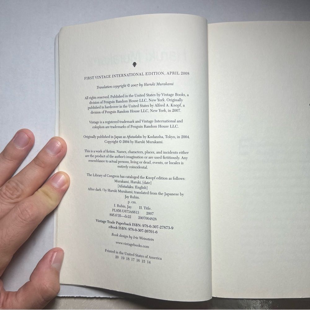 After Dark Book Paperback Contemporary Japanese Literature Fiction Psychological - Picture 5 of 5